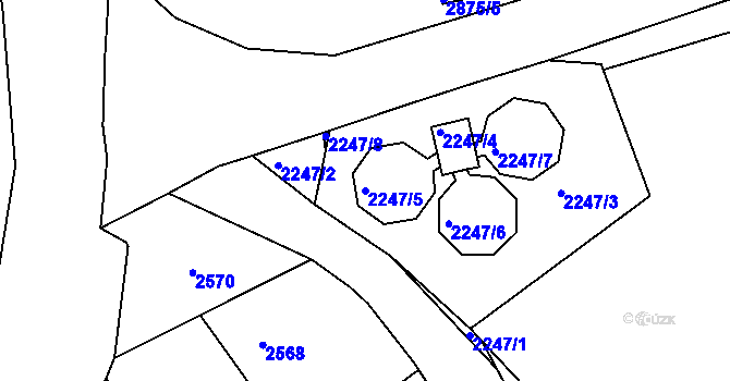 Parcela st. 2247/5 v KÚ Zbraslav, Katastrální mapa