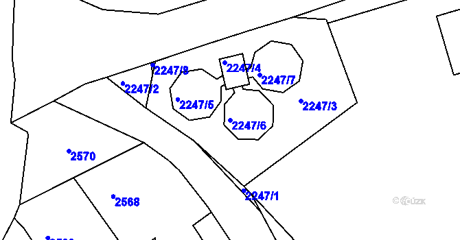Parcela st. 2247/6 v KÚ Zbraslav, Katastrální mapa