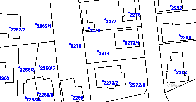 Parcela st. 2274 v KÚ Zbraslav, Katastrální mapa