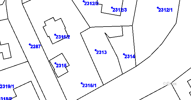 Parcela st. 2313 v KÚ Zbraslav, Katastrální mapa