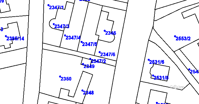 Parcela st. 2347/6 v KÚ Zbraslav, Katastrální mapa