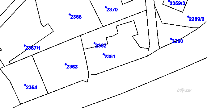 Parcela st. 2361 v KÚ Zbraslav, Katastrální mapa