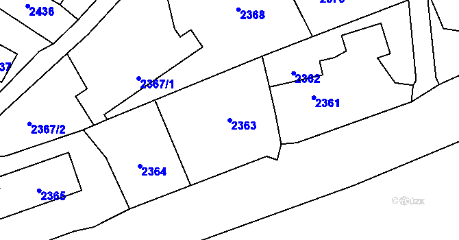 Parcela st. 2363 v KÚ Zbraslav, Katastrální mapa