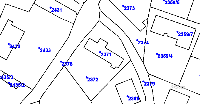 Parcela st. 2371 v KÚ Zbraslav, Katastrální mapa