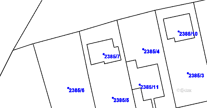 Parcela st. 2385/7 v KÚ Zbraslav, Katastrální mapa