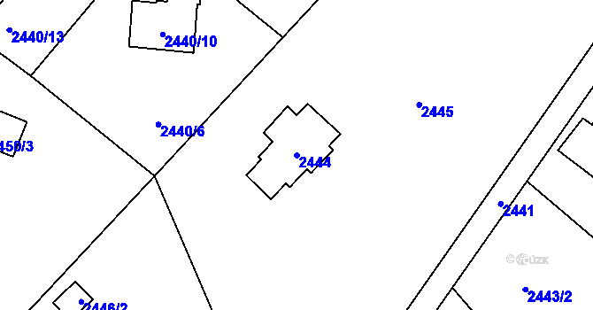 Parcela st. 2444 v KÚ Zbraslav, Katastrální mapa