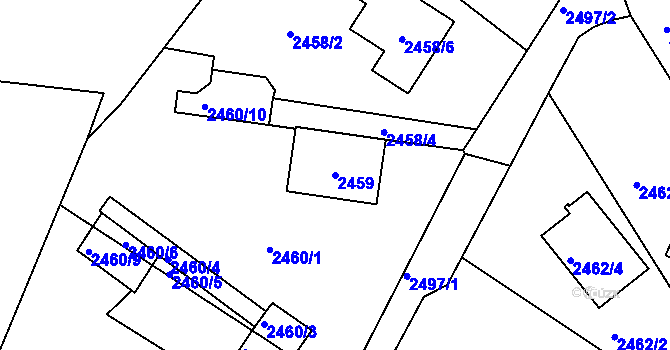 Parcela st. 2459 v KÚ Zbraslav, Katastrální mapa