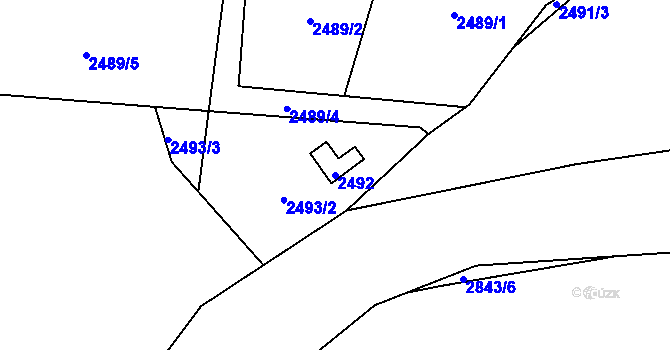 Parcela st. 2492 v KÚ Zbraslav, Katastrální mapa