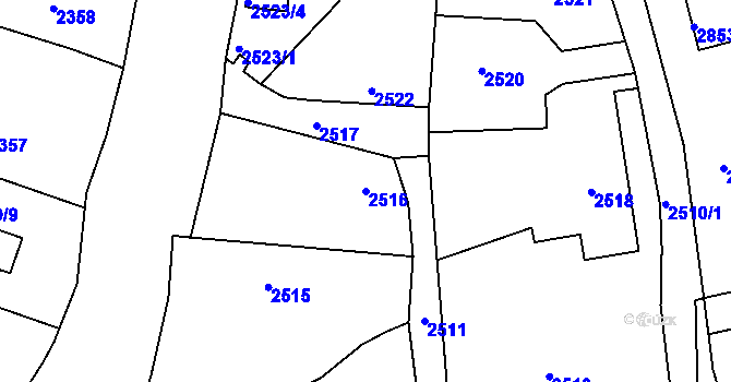 Parcela st. 2516 v KÚ Zbraslav, Katastrální mapa