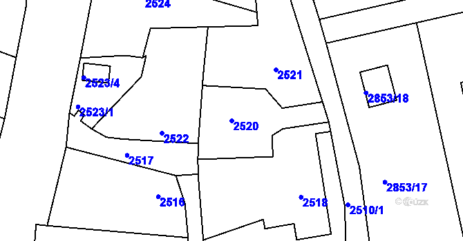 Parcela st. 2520 v KÚ Zbraslav, Katastrální mapa