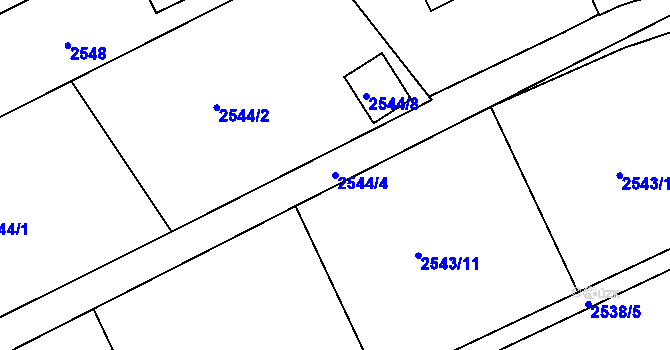 Parcela st. 2544/4 v KÚ Zbraslav, Katastrální mapa