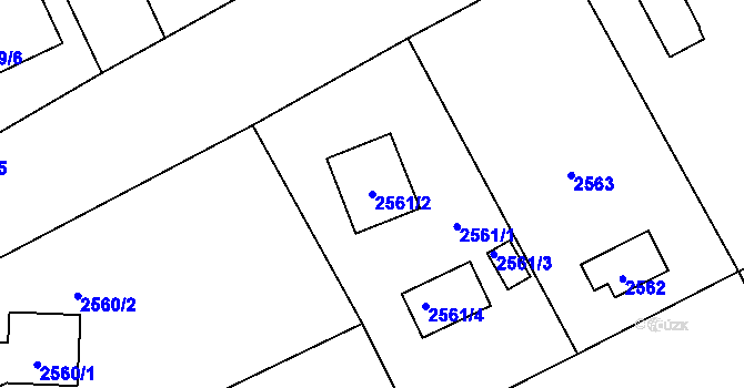 Parcela st. 2561/2 v KÚ Zbraslav, Katastrální mapa