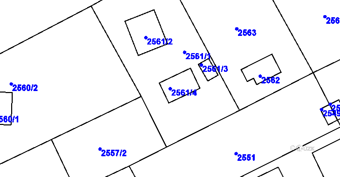 Parcela st. 2561/4 v KÚ Zbraslav, Katastrální mapa