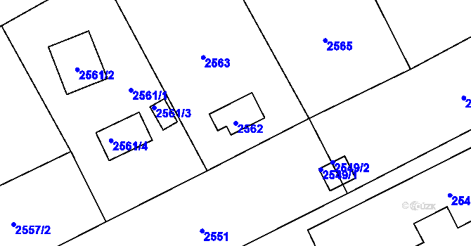 Parcela st. 2562 v KÚ Zbraslav, Katastrální mapa