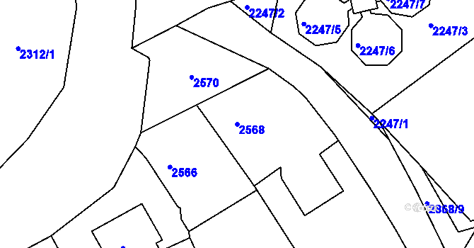 Parcela st. 2568 v KÚ Zbraslav, Katastrální mapa