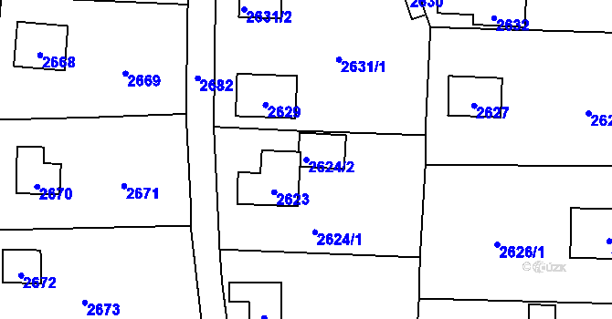 Parcela st. 2624/2 v KÚ Zbraslav, Katastrální mapa