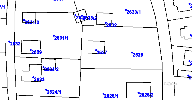 Parcela st. 2627 v KÚ Zbraslav, Katastrální mapa