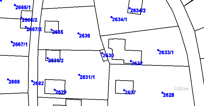 Parcela st. 2630 v KÚ Zbraslav, Katastrální mapa