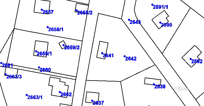 Parcela st. 2641 v KÚ Zbraslav, Katastrální mapa