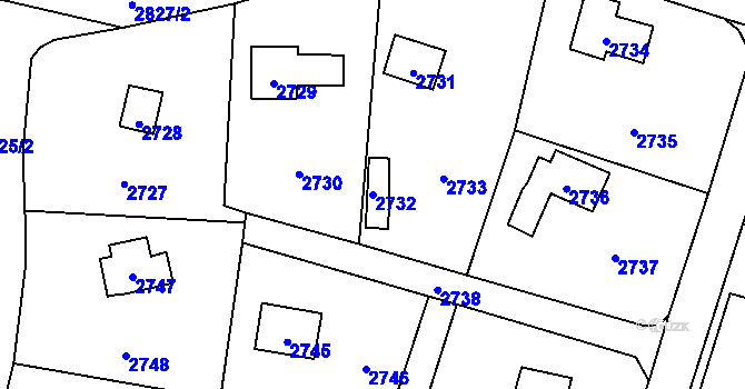 Parcela st. 2732 v KÚ Zbraslav, Katastrální mapa