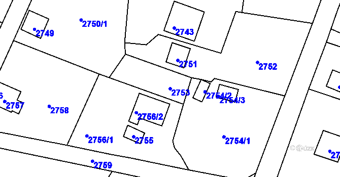 Parcela st. 2753 v KÚ Zbraslav, Katastrální mapa