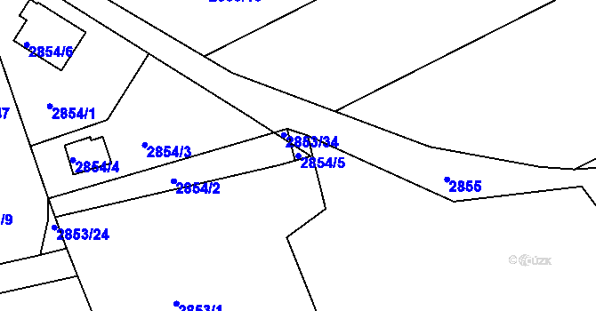 Parcela st. 2854/5 v KÚ Zbraslav, Katastrální mapa