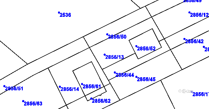 Parcela st. 2856/13 v KÚ Zbraslav, Katastrální mapa
