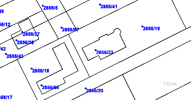 Parcela st. 2856/23 v KÚ Zbraslav, Katastrální mapa