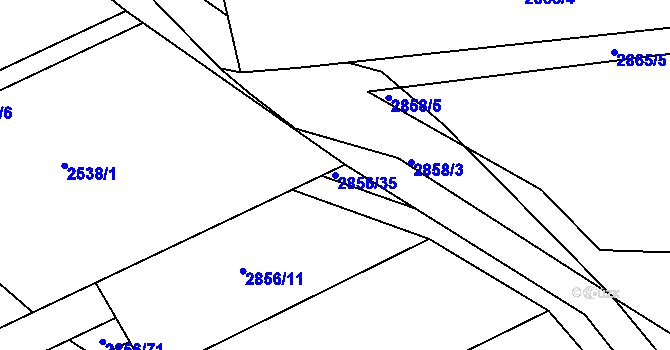 Parcela st. 2856/35 v KÚ Zbraslav, Katastrální mapa