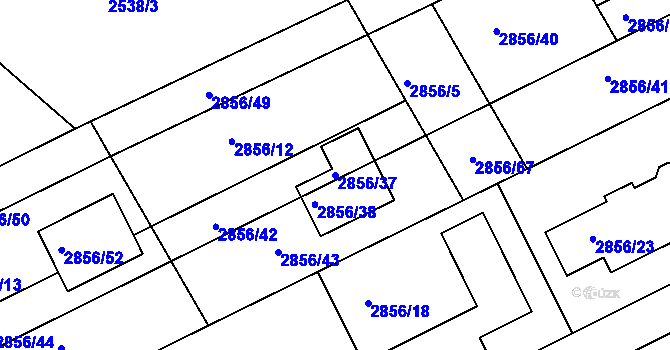 Parcela st. 2856/37 v KÚ Zbraslav, Katastrální mapa