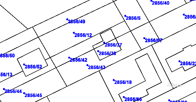 Parcela st. 2856/38 v KÚ Zbraslav, Katastrální mapa