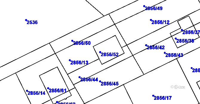 Parcela st. 2856/52 v KÚ Zbraslav, Katastrální mapa