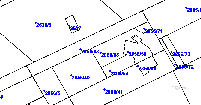 Parcela st. 2856/53 v KÚ Zbraslav, Katastrální mapa