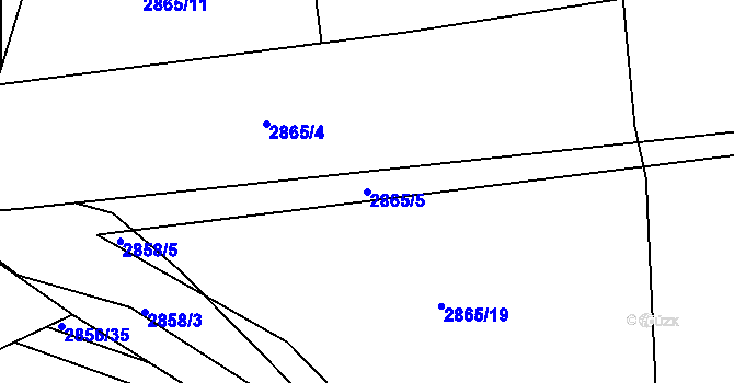 Parcela st. 2865/5 v KÚ Zbraslav, Katastrální mapa