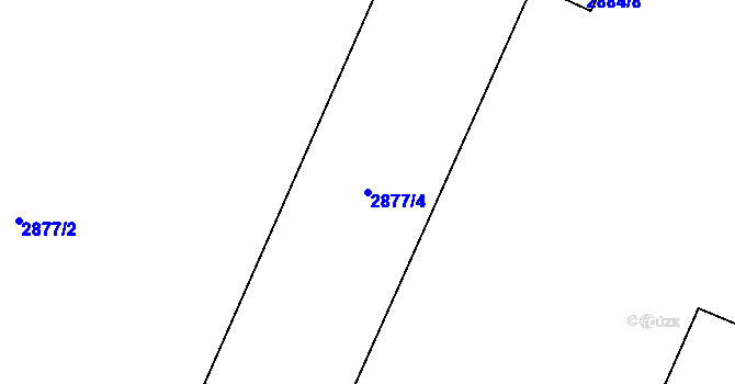 Parcela st. 2877/4 v KÚ Zbraslav, Katastrální mapa