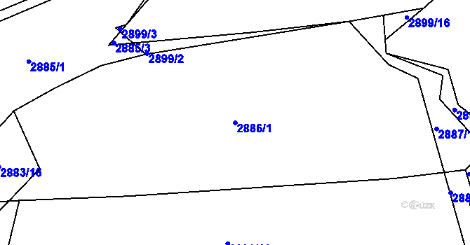 Parcela st. 2886/1 v KÚ Zbraslav, Katastrální mapa