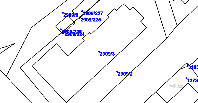 Parcela st. 2909/3 v KÚ Zbraslav, Katastrální mapa