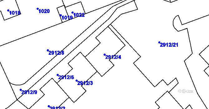 Parcela st. 2912/4 v KÚ Zbraslav, Katastrální mapa