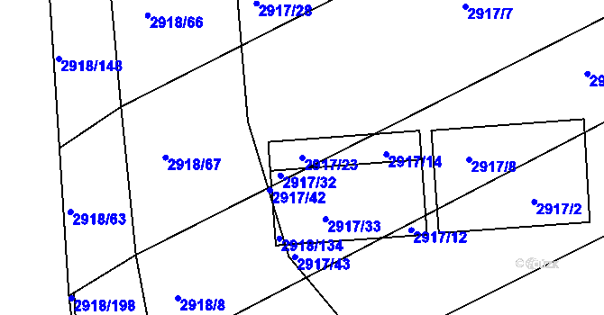 Parcela st. 2917/23 v KÚ Zbraslav, Katastrální mapa