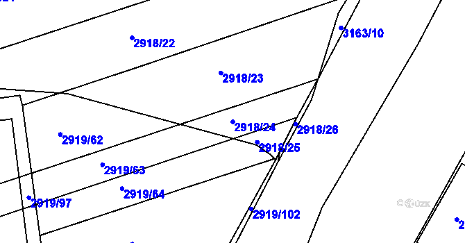 Parcela st. 2918/24 v KÚ Zbraslav, Katastrální mapa