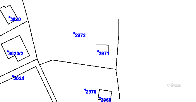 Parcela st. 2971 v KÚ Zbraslav, Katastrální mapa
