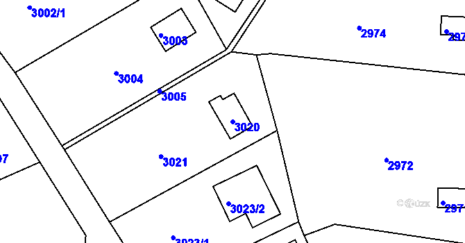Parcela st. 3020 v KÚ Zbraslav, Katastrální mapa