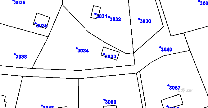 Parcela st. 3033 v KÚ Zbraslav, Katastrální mapa