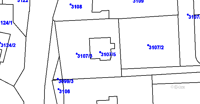 Parcela st. 3107/5 v KÚ Zbraslav, Katastrální mapa