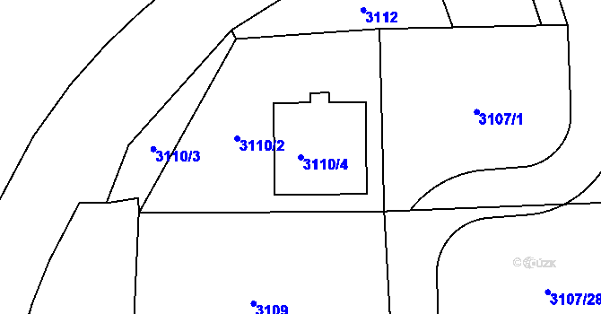 Parcela st. 3110/4 v KÚ Zbraslav, Katastrální mapa