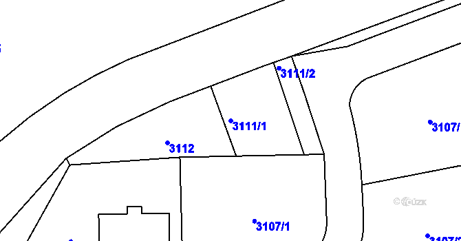 Parcela st. 3111/1 v KÚ Zbraslav, Katastrální mapa