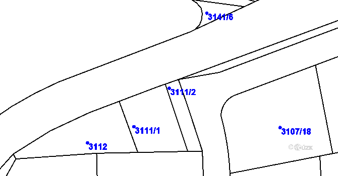 Parcela st. 3111/2 v KÚ Zbraslav, Katastrální mapa