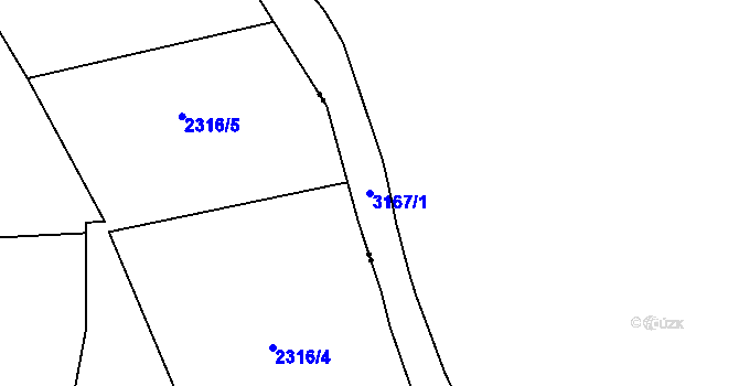 Parcela st. 3167/1 v KÚ Zbraslav, Katastrální mapa