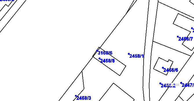 Parcela st. 3168/6 v KÚ Zbraslav, Katastrální mapa