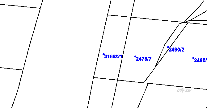 Parcela st. 3168/21 v KÚ Zbraslav, Katastrální mapa